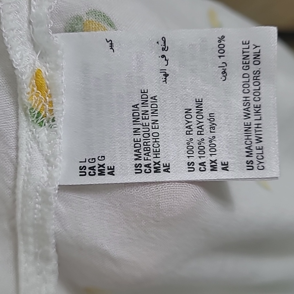 Style & Co. White Lemon Pattern Button-Down Shirt Size Large - Picture 8 of 8